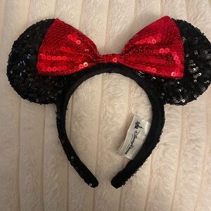 Classic Sequin Black and Red Minnie Ears
